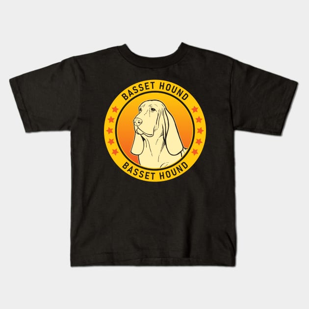 Basset Hound Dog Portrait Kids T-Shirt by millersye